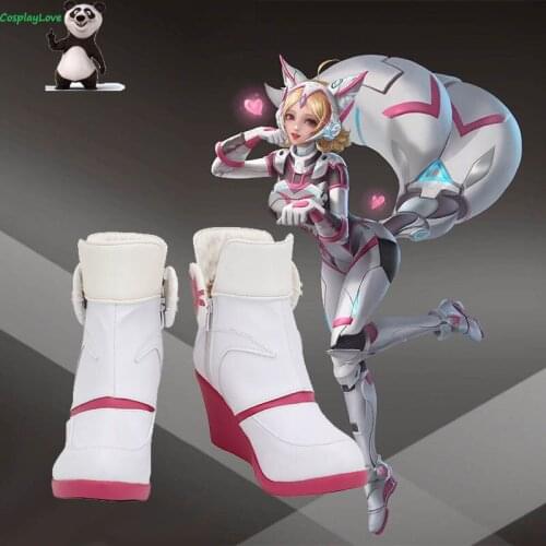 CosplayLove Arena Of Valor Honor of Kings Daji White Cosplay Shoes Long Boots Leather Hand Custom Made