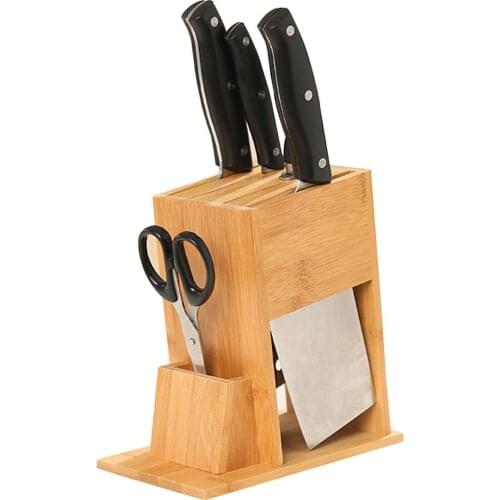 Wooden Knife Tool Holder Kitchen Supplies Storage Shelf Multifunctional Knife Rack Stand Block Supplies Holder without Cutter