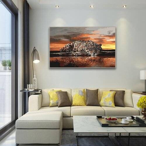 The Cheetah Is Watching DIY Coloring Paint By Numbers Tools picture Beautiful Painting By Numbers Surprise Gift Art supplies