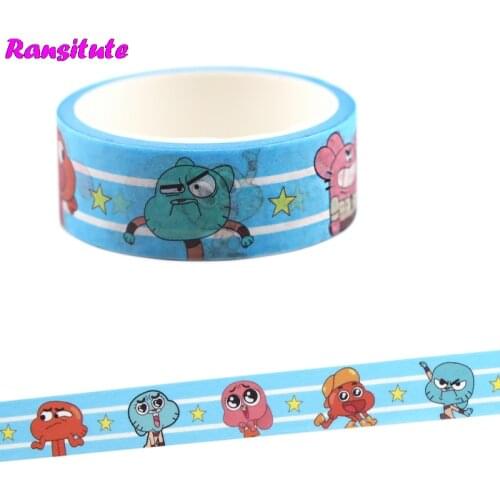 Ransitute R709 Cartoon Anime Cartoon Cute Washi Tape Sticker Traffic Tape Toy Car Decoration Office Masking Tape Gift
