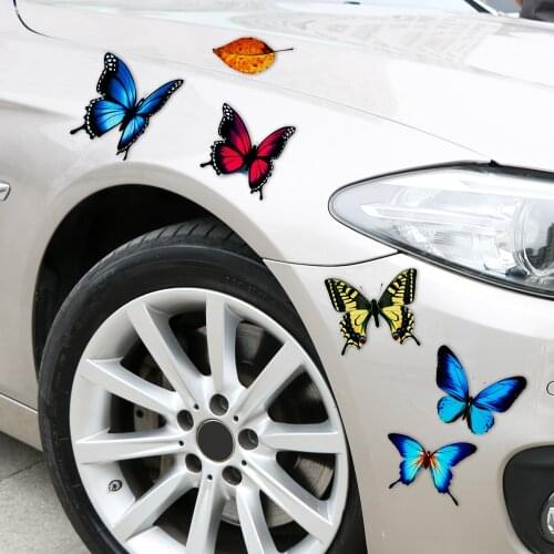 Lovely Butterfly Leaves Cartoon Motorcycle Car Decal Car Stickers Funny Auto Decals Scratch Cover Car-Styling Sticker