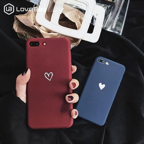 Lovebay Love Heart Phone Cases Cover For Iphone 11 Pro 6 6S 7 8 Plus XS Max XR X Soft TPU Silicone Ultra-thin Simple Back Cover