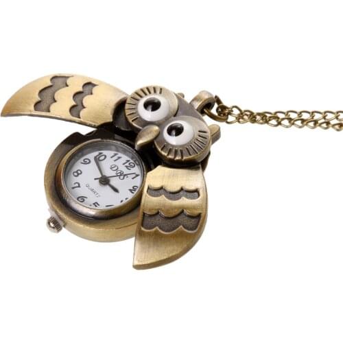 Cute Owl Pocket Watch Necklace Watch Pendant Pocket Watch Sweater Pendant