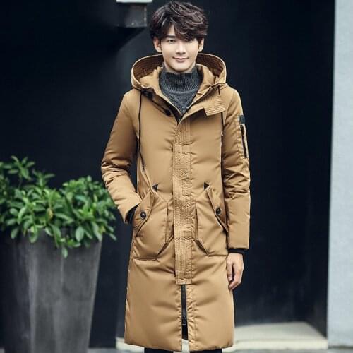 Winter Jacket Men Long Down Jacket Male Thick Parka Slim Korean Black Coat Mens Clothing Overcoat Casaco Masculino KJ505