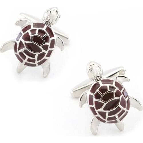 Tortoise Cuff Links For Men Turtle Design Quality Brass Material Coffee Color Cufflinks Wholesale&retail