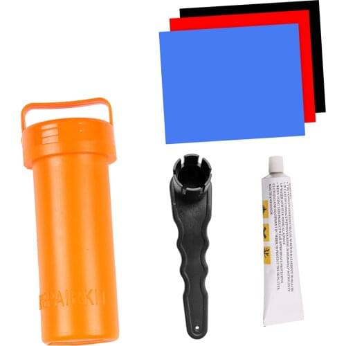PVC Repair Patch Inflatable Boat Kayak Repairing Kit Valve Wrench Spanner