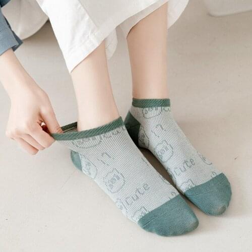 Fashion Women Socks New Summer Ankle Socks Girls Women Fashion Spring Casual Short Cotton Ankle Printed Cute Cotton Socks Female
