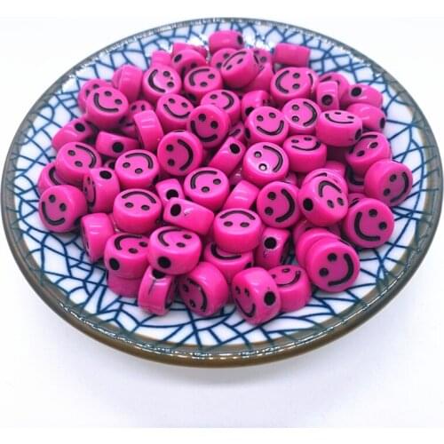 New 20pcs 10mm Smiley face Acrylic Round Shape Beads For DIY Handmade Jewelry Craft Accessories#11