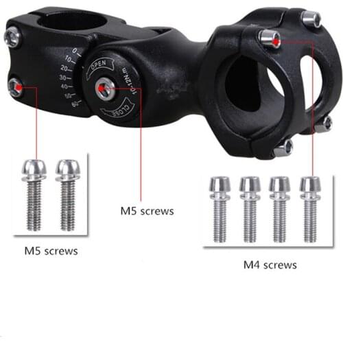 25.4mm MTB Front Rod Stem Part 110mm Aluminum Alloy Road Bike Stem Adjustable Degree Bicycle Handlebar Stem