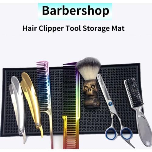 Pu Non-Slip Hairdresser Tool Pad Soft Anti-Skid Mat Cushion For Barbershop Hair Salon Clipper Clip Scissors Comb Storage Mat