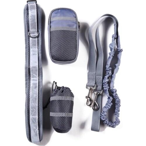 Hands Free Pet Dog Cat Running Jogging Padded Waist Belt Reflective Strip Elastic Leash Perfect Walking Training Dog Leash Set