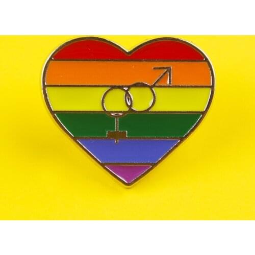 Rainbow Pins Badges for Clothes on Backpack Zinc Alloy Round Badges Metal LGBT Pride Pin Bisexual Brooches Badge Accessories