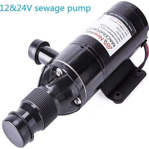 12&24V Self-Priming RV Mount Macerator Waste Water Pump Used In Yacht Boat Marine Motorhome Trailer Camper Toilet Sewage Pump