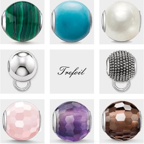 Charm Beads Green Howlite Pearl Carrier,2019 Fashion Jewelry Trendy Ethnic Silver Jewelry For Women Men Fit Bracelet Necklace