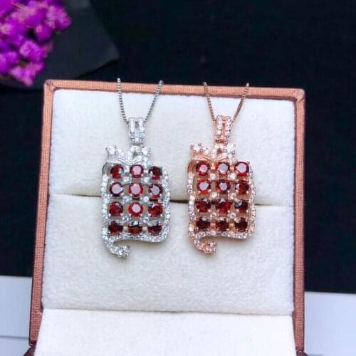 Special price.Natural garnet necklace, 925 silver, Australian sapphire, light blue, beautiful leaves