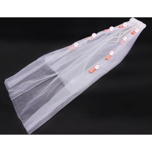 21x60 cm white penis veil bachelorette party decorations adult theme party nightclub bar pecker veils decorations supplies