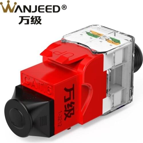WANJEED CAT5E CAT6 Keystone Jack UTP Tooless Jack 8P8C Gold-plated Contact RJ45 Socket