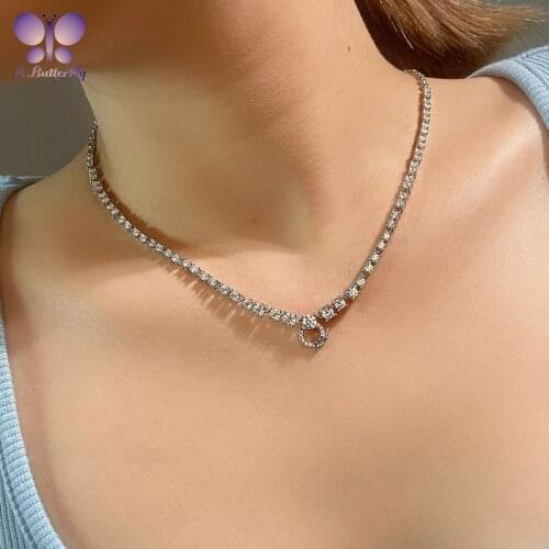 100% 925 Sterling Silver Ladies Tennis Necklace Suitable For All Luxury Pendants High-Wuality SONA Stone Chain Length 43+6cm