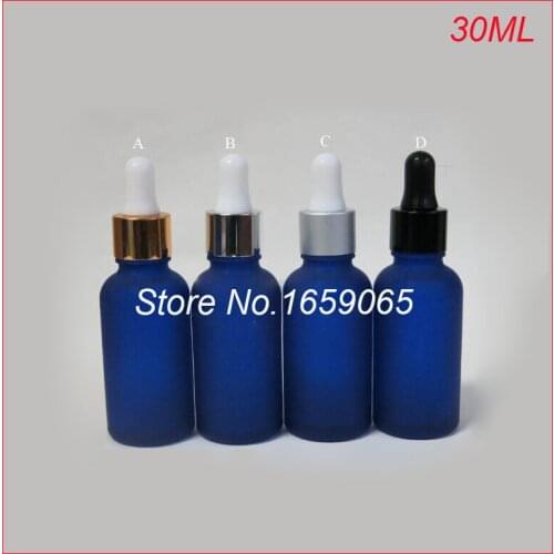 30ml frost blue glass Essential Oil dropper bottle 1oz Dispensing Container 30cc Empty Liquid Pipette Eye Drop packing 200pcs