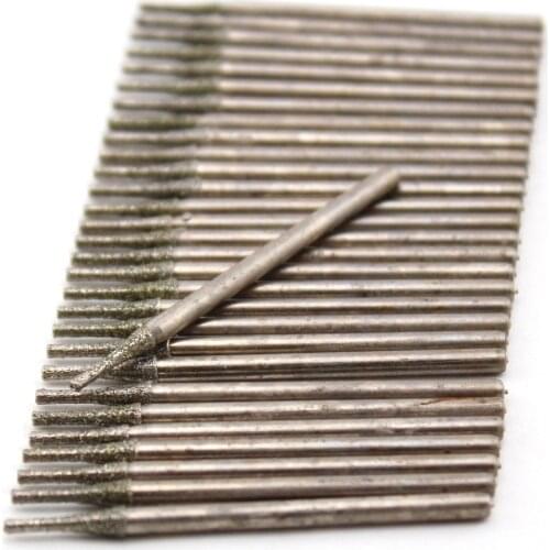 30Pcs 0.4-2.0mm Lapidary Diamond Drill Bits Coated Small Carving Burrs Micro Masonry Drilling Jewelry Tools for Gem Stone Marble