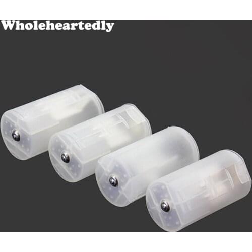 4 pcs/lot 2 AA to D Battery Holder Case Converter 2*AA to D Switcher Battery Box For 2AA battery can replace D battery to use