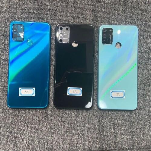 6.3" For Huawei Honor 9A Battery Cover Back Glass Housing Rear Door Case With Camera Lens Side Button Replacement New