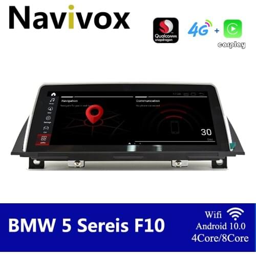 Navivox 10.25" Qualcomm Car Auto Multimedia Player For BMW F10 F11 F18 CIC NBT 2011-2017 Android 10.0 Carplay 4G LTE Bluetooth