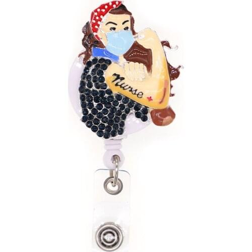 10pcs Free shipping Alloy Medical Nurse Fighting Retractable Badge Holder Thank Nurse to Save Live Card badge Reels