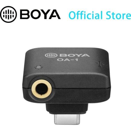BOYA OA-1 Mini Audio Adapter Type-C port charging and data transmission for OSMO™ Action supports 3.5mm TRS Microphone