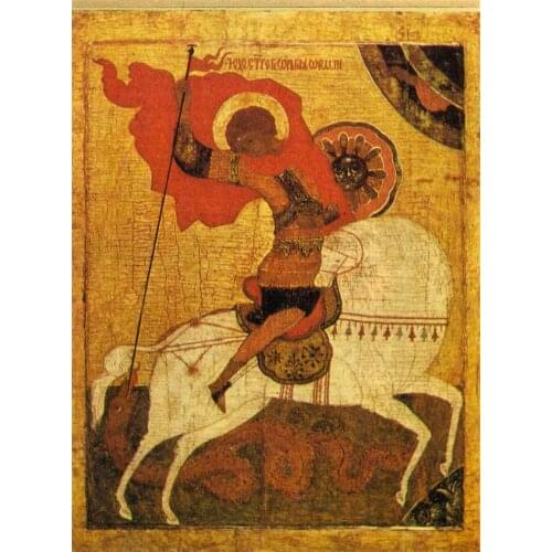 George. Ikona.XIV in. Paintings Church of the Nativity Virgin Feropontove. Vintage Retro Poster Wall Posters Bar Home Decor