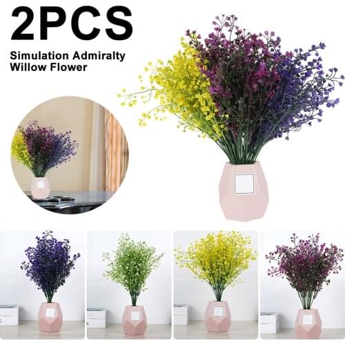 2pcs Artificial Shrubs Bushes Flowers Plastic Plant Outdoor UV Resistant Flowers Bouquets Floral Arrangement Home Decoration