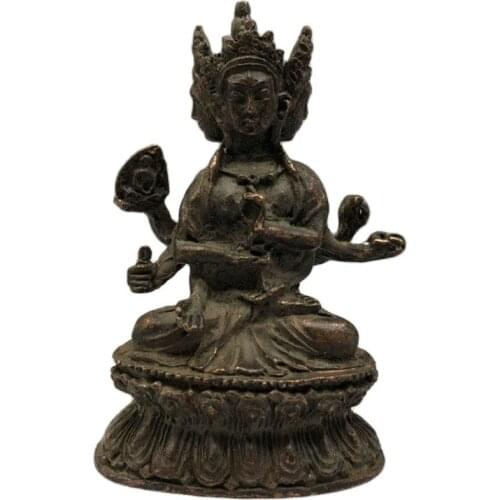 Chinese Tibet Buddha Bronze statue Buddha of Nepal old copper statue