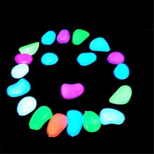 Colorful Fish Tank Glowing Stones Pebbles Fish Tank Aquarium Submarine Luminous Artificial Stone Ornament 10 Pcs/lot