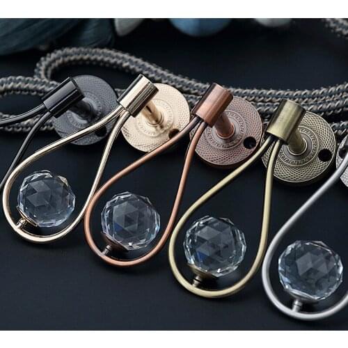 QGVLish 2Pcs Ball Curtain Hooks Coat Hanger Tiebacks Buckle Holdback Tassel Brush Hook Curtain Holder Curtain Accessories