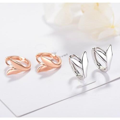 Girls' Lovely Mermaid Tail Hoop Earrings Romantic Rose Gold Small Huggies Hoops Minimal Simple Style Earrings For Women Gifts