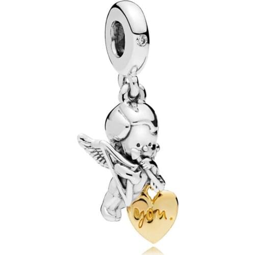 Cute Boy Angel Pendant Fit Original Pandora Charms Bracelet Baby Cupid Heart Dangle DIY Bangle for Women Jewelry Making Berloque