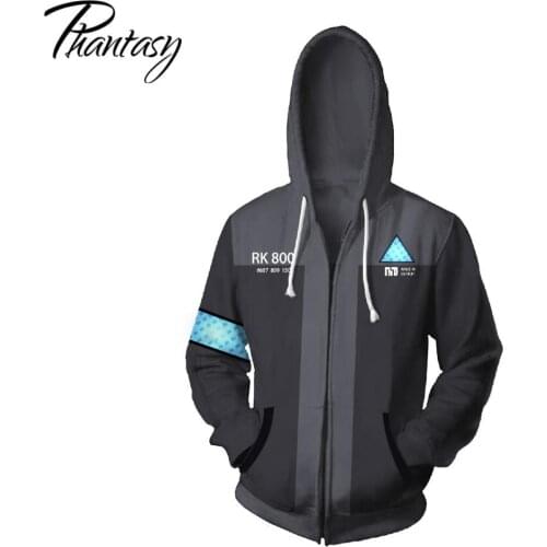 Phantasy Detroit Become Human Hoodies Men Zipper Hooded Pullover Oversized Coapaly Streetwear Mens Loose Coat Clothing Unisex