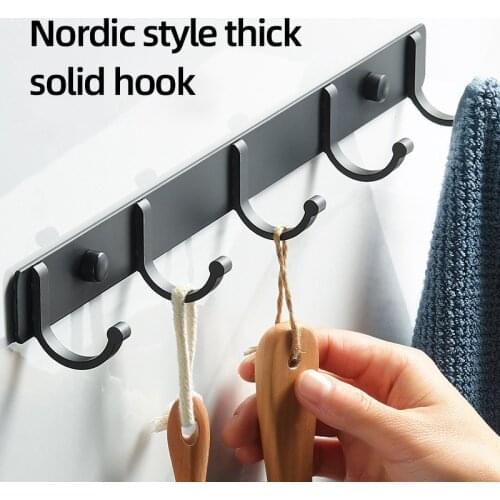 Wall Mounted Coat Rack Bathroom Bedroom Clothes Hangers Modern Hallway Over Door Coat Hooks For Hanging Towel Hat Bag Key Robe