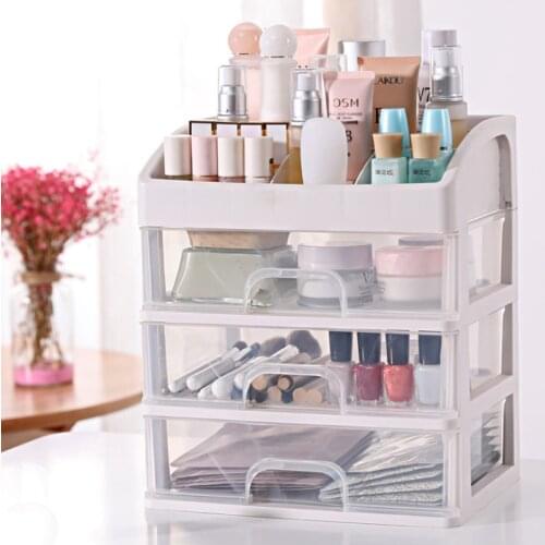 New 2/3 Layer Makeup Brush Drawer Nail Polish Storage Box Jewelry Case Sundries Holder Organizer Tools Storage Drawer
