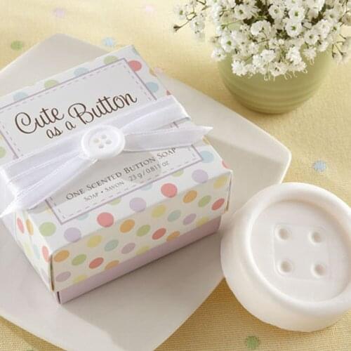 Wholesale 100pcs Cute As a Button Scented Button Soap Baby Shower Party Favors Gift Free Ship
