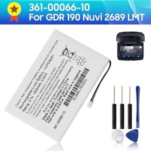 Authentic Replacement Battery 361-00066-10 For Garmin GDR 190 Nuvi 2689 LMT 100% Original 1500mAh +tools