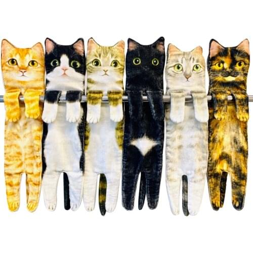 Cats Microfiber Towel Absorbent Super Cute Cleaning Towel for Home Quick Dry 15x52cm Lightweight Bath Towel Toallas De Bano XHZ