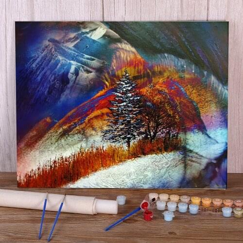 Landscape Autumn∕winter Coloring By Numbers Painting Package Oil Paints 40*50 Canvas Pictures Handmade For Wholesale