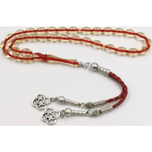 Transparent Resin Tasbih Islam Rosary Muslim red bracelet Eid gift 33 prayer beads Man Misbaha 2020 New Turkey Fashion Jewelry