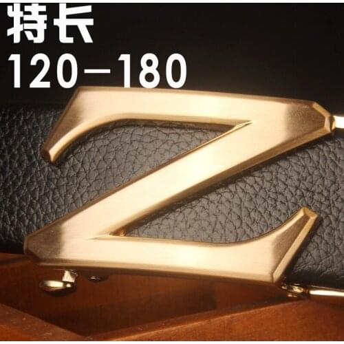 Popular Mens Lengthened Comfort Click Belt 160cm Large Size Z Buckle Belt Fat Man Specialty Casual Belt Men