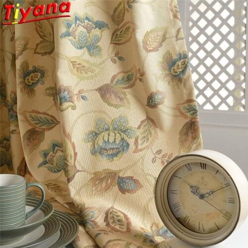 Polyester Printing Curtains for Living Room Retro Classic Flower Window Drapes for Bedroom Balcony W-HM317#30