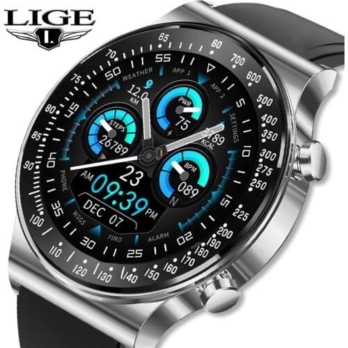 LIGE 2021 Smart Watch Men Smartwatch Bluetooth Call Smart Watch For Android ios Sport Fitness Tracker Mens Watches Smart Clock