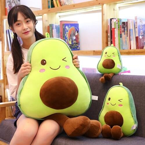 Comfortable Avocado Soft Pillow Plush Toy Kawaii Cartoon Fruits Appease Girls Baby Doll Toys