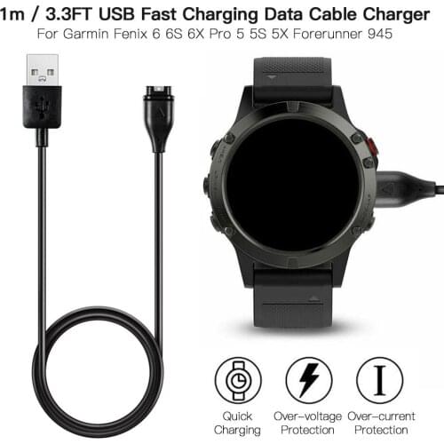 1m USB Charger Fast Charging Wire Cable For Garmin Fenix 6 6S 6X Pro Fenix 5 5S 5X Forerunner 945 935 245 Vivoactive 3 Vivosport