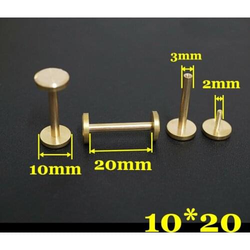 50pc Q14-10x20 Solid Brass belt screw Chicago Screw Leathercraft